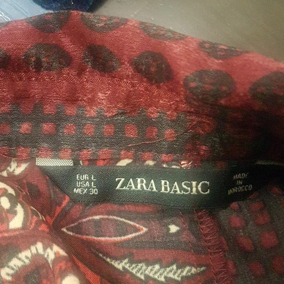 Zara patch quilt print  satin vee neck collar mini dress - Picture 9 of 9